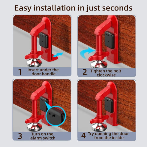 Silanit Jammer, Portable Alarm Door Stopper, Portable Door Travel Anti Theft Door Blocker, No Drill Door Stoppers