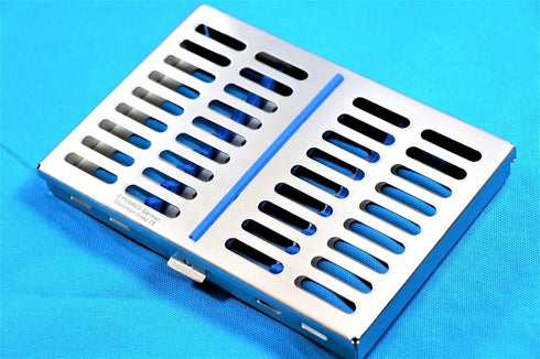 GERMAN STAINLESS DENTAL INSTRUMENTS AUTOCLAVE STERILIZATION CASSETTE for 10 INSTRUMENTS, 7.25" X 5" X 0.75"