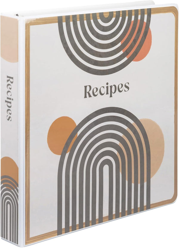 Samsill Recipe Binder, Full Page 8.5 x 11 Kit, 1 Inch D-Ring, Mid Century Design