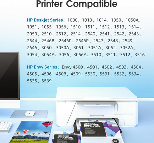 Remanufactured HP Ink 61 61XL Combo Pack Replacement for HP 61 Ink Cartridge (1 Black, 1 Color) for Envy 4500 5530 4502