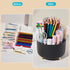 Desk Pencil Pen Holder, 5 Slots 360 Degree Rotating Organizers for Office Accessories and School Supplies (Black)