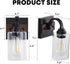 1-Light Mecgirn Black Wall Sconces, Farmhouse Vanity Light Fixtures for Bathroom, Wood Wall Lighting with Clear Glass