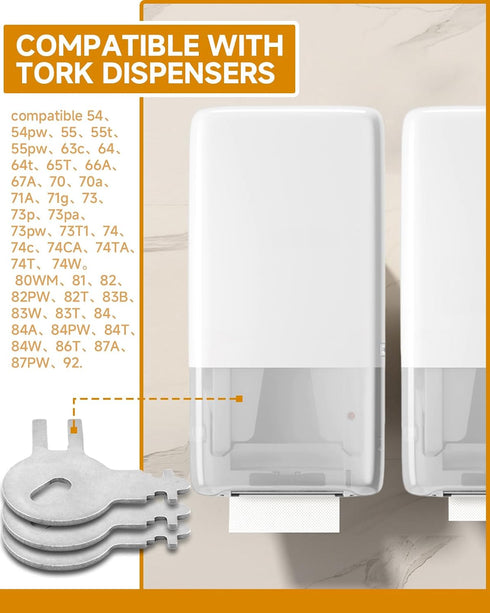 MZCTD 70WM1, 83TR 87T 6 Pack Compatible with Tork Paper Towel Dispenser Replacement Key, Fits & Models, Also Compatible