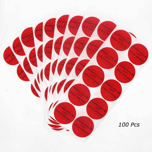 Solitary Walker 100Pcs Tamper Evident Security Labels, 2 Inch Diameter Red Stickers