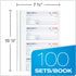 Adams 3-Part 7-5/8" 10-7/8", 100 Sets 4 5 Pack (TC1182-5) Money and Rent Receipt Books, Carbonless, x Bound Wraparound