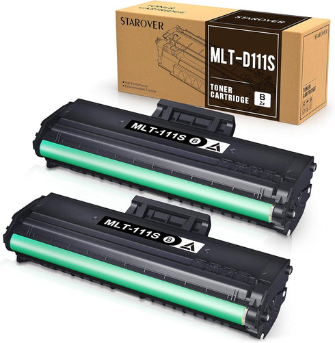 STAROVER Compatible Toner Cartridge Replacement for Samsung MLT-D111S (Black, 2-Pack) for M2020W M2070FW Printers
