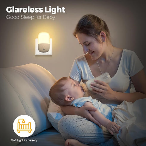 Aerkersun Dimmable (1 Pack) Night Light Plug in with On/Off Switch, Auto Dusk to Dawn Sensor LED Nightlights