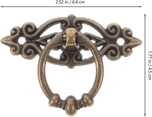 Generic 6pcs Vintage Bronze Swing Drawer Pulls Handles, Retro Zinc Alloy Bail Cabinet Handles for Dressers, Dressers