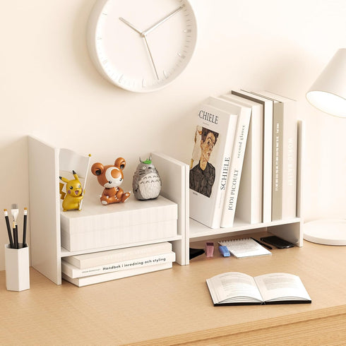 Desk Shelves Wood Desktop Orgnizer Shelf. Office Organization for Top of Desk Organizers and Accessories Bookshelf