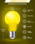 2 Pack A15 Bulbs 40Watt E26 5W Non-Dimmable LED Yellow Bug Light for Outdoor, Equivalent Base, Amber Yellow Lighting