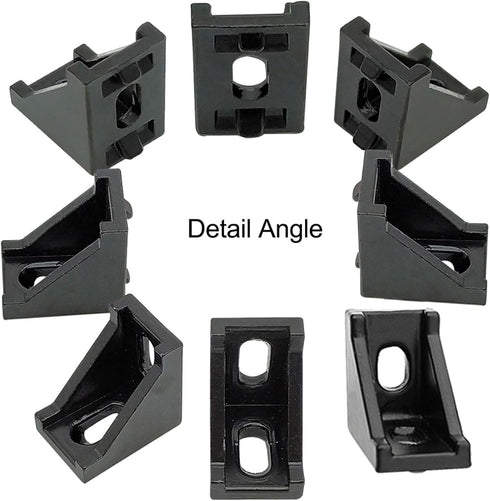 10 Sets 2020 Aluminum Extrusion T Slot Corner Bracket, 90 Degree Right Angle Connector with M5 Bolts
