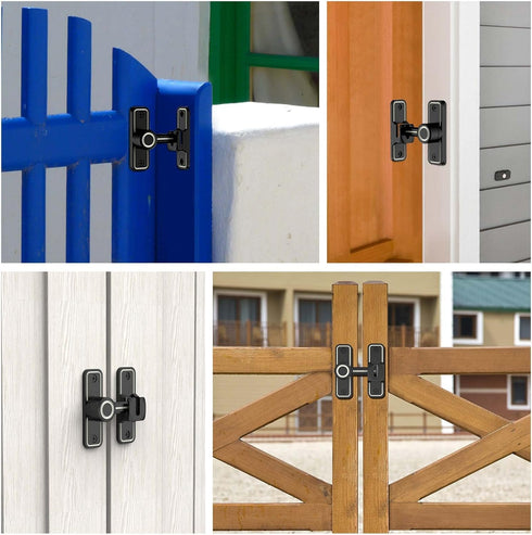 Sliding Barn Door Lock Hardware, 90 Degree Locks for Barn Doors, Flip Gate Latches for Outdoor and Garage Use