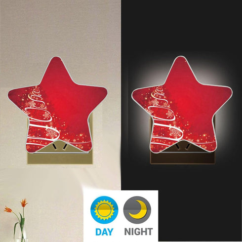 ALAZA Christmas Tree Snowflake Abstract Star Shaped LED Night Light Dusk to Dawn Sensor Plug in Night Home Decor Desk