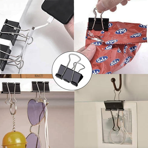 Small Binder Clips 1 Inch (36 Pack), Mini Paper Clips Clamps for Office and Home Supplies, Black by Aellabus