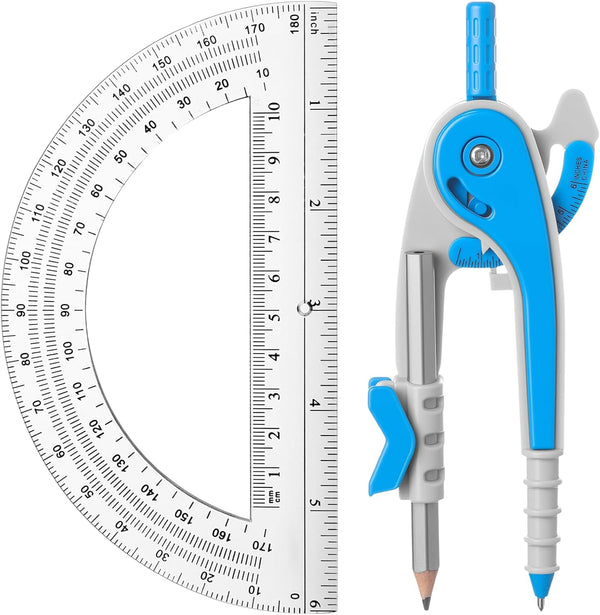 EBOOT Student Geometry Math Set, Drawing Compass and 6 Inch Clear Swing Arm
