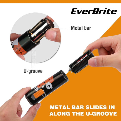3AAA 1 Pack-Black, E012069AE EverBrite Halloween Flashlights Halloween Gifts, Small LED Flash Light Handheld Torch