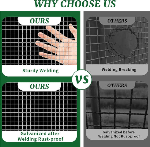 ReePlan 16in 50ft 19 1/2 Inch x Gauge Hardware Cloth Mesh Roll - Galvanized Chicken Wire Fencing for Garden Fence