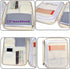 JAKAGO A4 Travel Portfolio Multifunctional Document Organizer Zippered Case for Office Supplies, Mulberry White