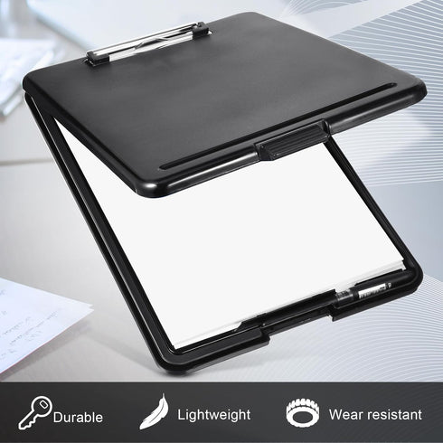 Geyee 8 Pcs Clipboards with Storage, Letter Size Foldable Nursing Clipboard with Pen Holder, Low Profile Clip Board