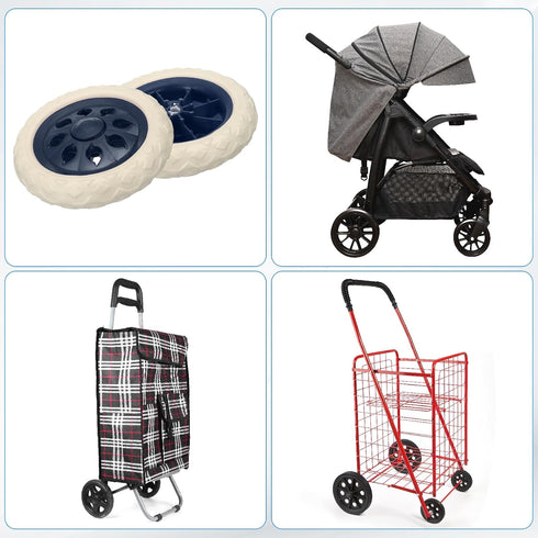 6.3 Inch 2 MECCANIXITY Dia Shopping Cart Wheels Replacement Pcs Heavy Rubber Foaming Trolley Wheel Repair for Grocery