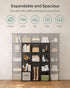SONGMICS Cube Storage Organizer, Set of 16 Plastic Cubes, Gray, 12.2 x 48.4 x 48.4 Inches, Book Shelf, Closet Organizers