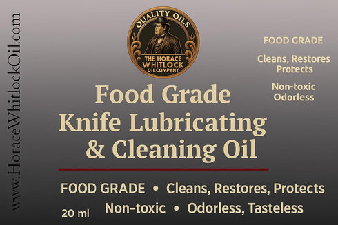 20ml (0.68 oz) Horace Whitlock Knife Pivot Lube Oil Premium Food-Safe Lubricant for Folding Knives & Tools, fl Bottle.