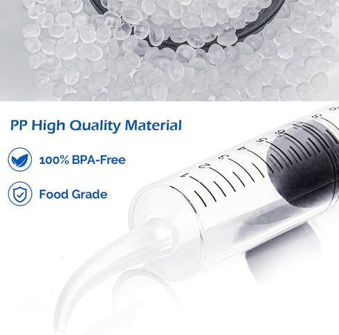 JMU 10 Pcs Dental Irrigation Syringe with Curved Tip, 12cc Wisdom Teeth Syringe for Dental Care Lab