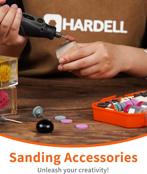 HARDELL 227pcs Rotary Tool Accessories Kit, 1/8"(3.2mm) Diameter Shanks, Universal Fitment for Cutting, Polishing,