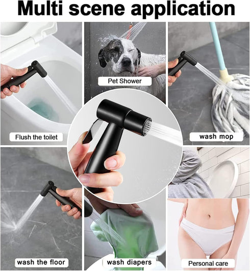HSEAREA Steel Bidet Sprayer for Toilet Handheld for Cloth Diapers, Bathroom Jet Kit with Explosion-Proof Hose, Great