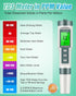 3-in-1 0.01 0-14 pH Meter, TDS Meter Digital Water Tester with High Precision, Water Tester for Drinking Water with pH