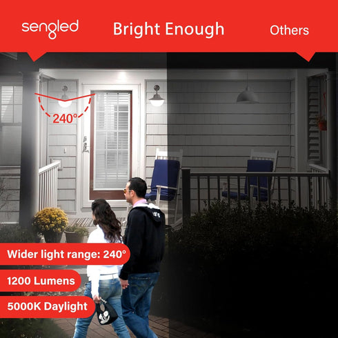 Sengled Bulb, 75 1200 5000K Bulb, Bulb 3 Pack Dusk to Dawn LED Outdoor Light Watt Equivalent, Lumens, Daylight LED