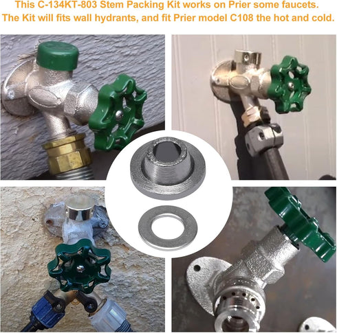 C-134KT-803 Stem Packing Kit for Prier C-134/135/144/154, Fits Wall Hydrant and Prier Model C108