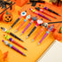 Halloween Beadable Pens, Plastic Bead Pens with 12 Pcs Silicone Beads, Pumpkin Bat Skull Pens for Halloween Gifts School Office Supplies by FFNIU