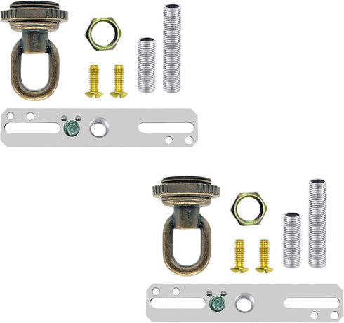 ECUDIS Light Fixture Cross Bar Kit, 1/4 IP Center Lamp Screw Collar Canopy