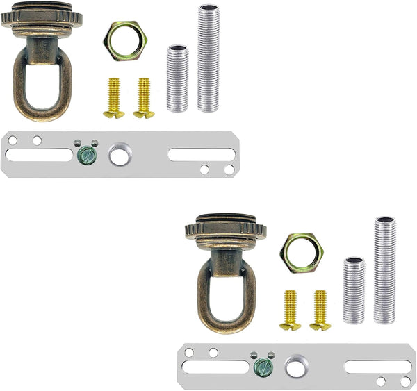 ECUDIS Light Fixture Cross Bar Kit, 1/4 IP Center Lamp Screw Collar Canopy
