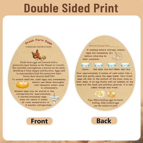 LyingMonkey 300 3.3 4 inches pcs Farm Fresh Eggs Handling Instructions Cards, x Custom Egg Carton Stamps Stickers Cheap