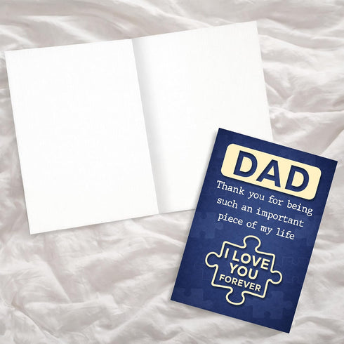 BETHEGIFT Dad Card for Fathers Day - Fathers Day Card - Thank You Card for Dad - Dad Birthday Card from Daughter, Son