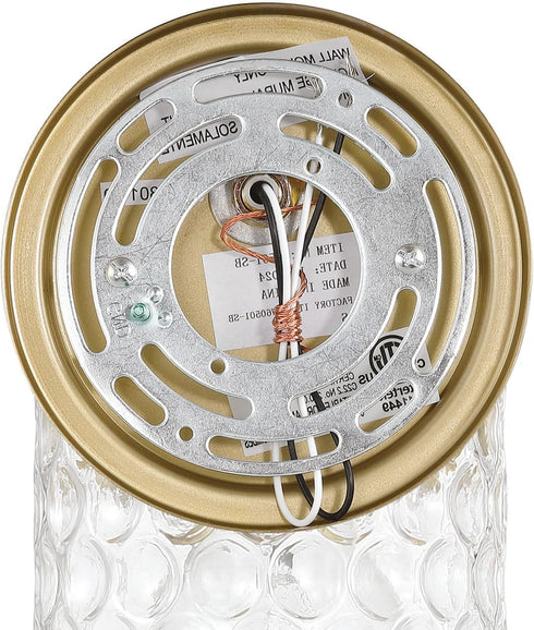 1 10 Craftmade - Claire Light in. Satin Brass Finish Wall Sconce with Clear Bubble Glass