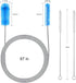 Flexible Long Drain Brush, 67 inch Stainless Steel, Double Elastic Ended Nylon Cleaner Hose Tube Pipe Brush, 2 Pcs of 8