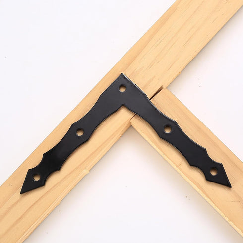 Xingwenhao 10pcs (100x100x15mm) Decorative Corner Brackets, Barn Door Sliding Door L-Shape Corner Brace Bracket, Rustic