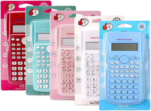 Scientific Calculators Desktop, 240 Functions, 2 Line, 10+2 Digits, Pink for Students