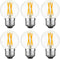 G16.5 Light Bulb LED 4W E26 Dimmable Equivalent E26 40 Watt Warm White 2700K 400lm CRI85+ Clear Glass (Pack of 6)