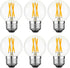 G16.5 Light Bulb LED 4W E26 Dimmable Equivalent E26 40 Watt Warm White 2700K 400lm CRI85+ Clear Glass (Pack of 6)