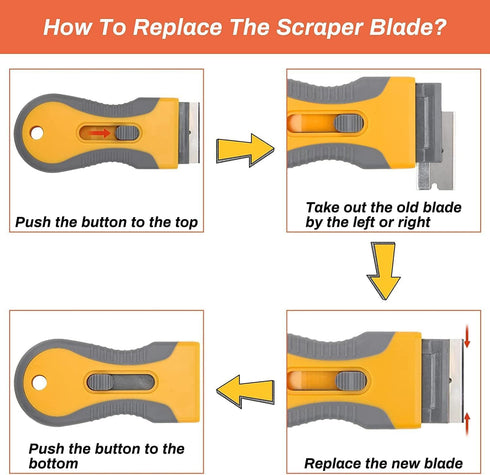 SRTXJUZD 20pcs Razor Blade Scrape with Extra Blades, Scraper Tool, Razor Blade Retractable, Paint Stripping Tool, Hob