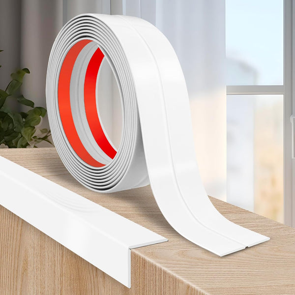 Flexible Wall Corner Protector Moulding Trim, Peel and Stick Self Adhesive Wall Guards for Edge Corner (White, 0.8 in x