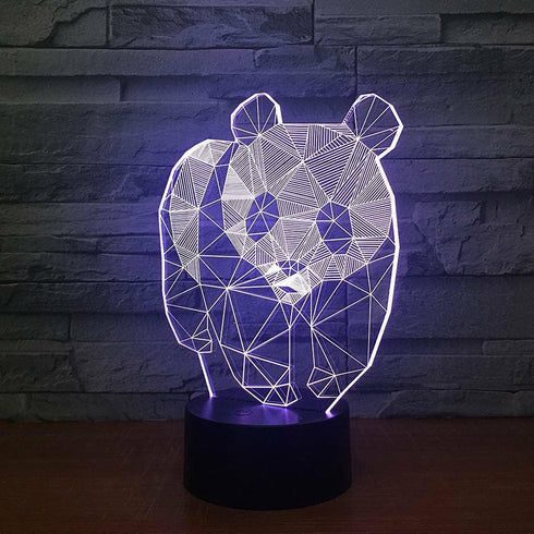 DAGIJIRD 7 3D Color Change Cute Panda Acrylic Board Night Light LED Desk Lamp Touch Switch Room Decor Gift