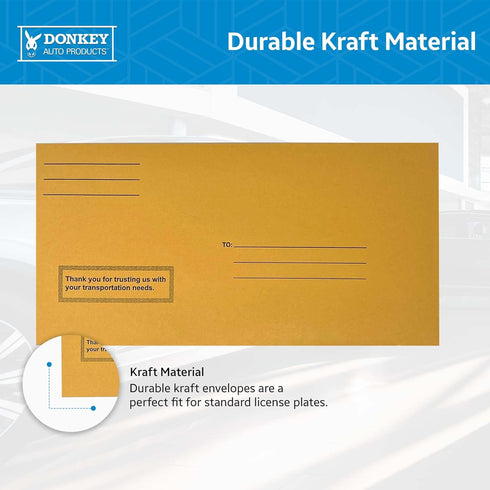 Pre-Printed License Plate Envelopes - Self Seal, 100 per Box