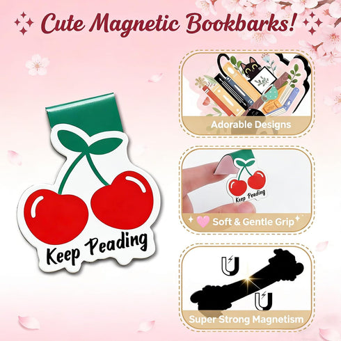 TMCLHXYNF Magnetic Bookmarks for Women, Cute Sunflower Book Markers for Reading Lovers, Strong Page Clips for Students