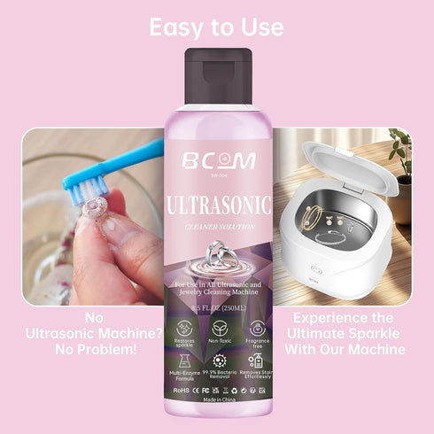 8.5 oz/250 ml,Pink Ultrasonic Jewelry Cleaning Solution, Great for Use in All Ultrasound Machines, Eyeglass and Rings