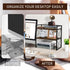 YINMIT Desktop Shelf Organizer - 2 Tier Wood Desk Storage Rack and Freestanding Display Shelf for Office, Home,
